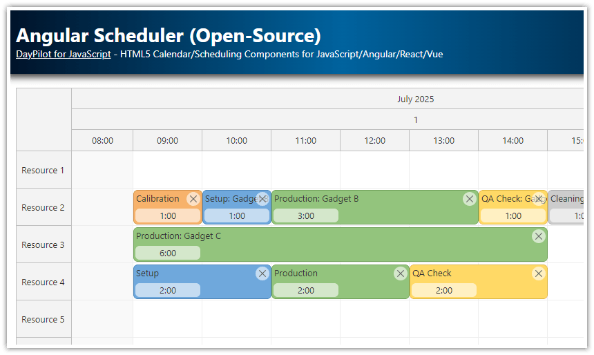 Angular Scheduler Timeline Customization Daypilot Code - Mobile Space Illustrations for Desktop